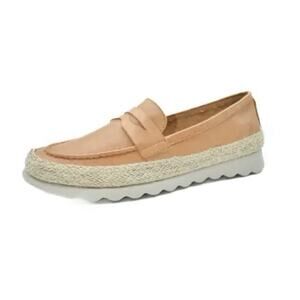 The Flexx Women’s Bill Lion Softy 100% Leather Beige Women Loafers Size Us 9